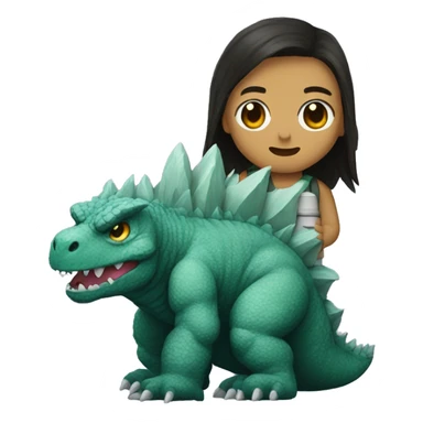 Godzilla holding a Godzilla plushie sticker