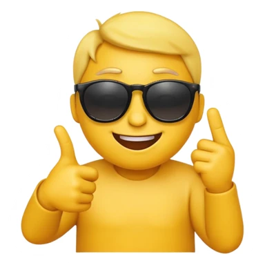 Yellow emoji with sunglasses giving middle finger sticker
