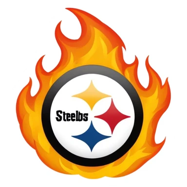 pittsburgh steelers logo on fire  sticker