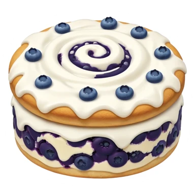 plain blueberry biscuit with 1 icing swirl on top sticker