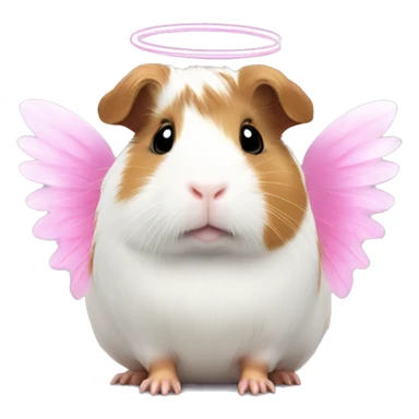 Kawaii Guinea pig with pink angel wings sticker