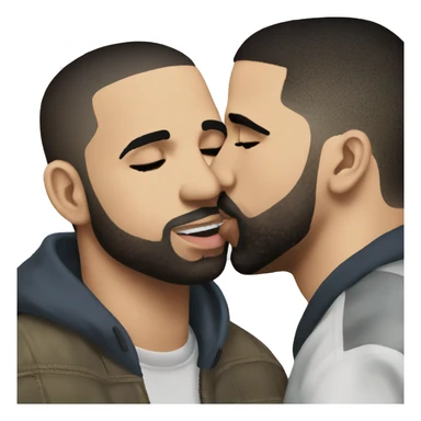 drake kissing drake sticker