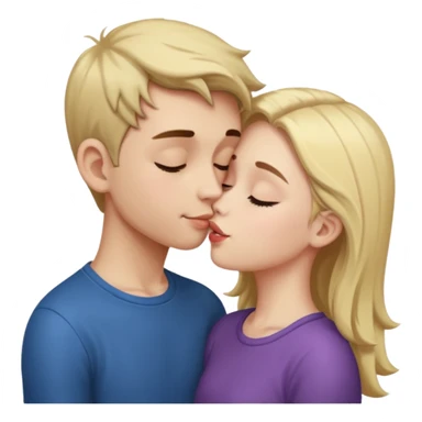 Boy kiss on girl forehead  sticker