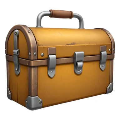 3D Brown golden toolbox sticker