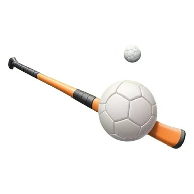 A field hockey stick and ball on a vibrant green grass field, with goalposts and clear field markings in the background. The scene emphasizes the bright, lush grass, highlighting the fast-paced and strategic nature of hockey on a well-maintained pitch. sticker