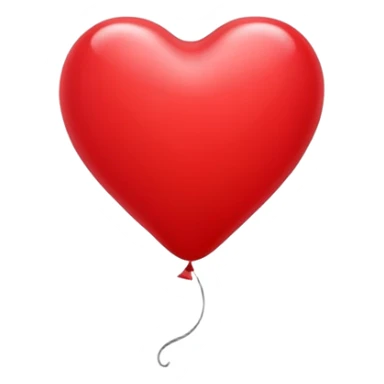 Red heart shaped balloon sticker