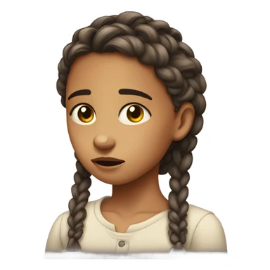 Girl crying because of tight braids sticker