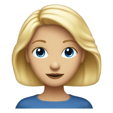 Une fille blonde aux yeux bleus devant son ordinateur sticker