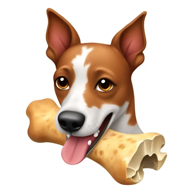 Red heeler eating bone sticker