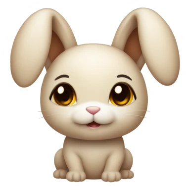 A cute beige bunny with Brown eyes  sticker