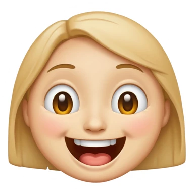 Emoji, laughing face with tears of joy, wide smile, big eyes sticker