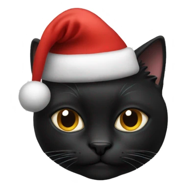 Black cat with Santa hat sticker