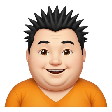 fat spiky haired happy man sticker