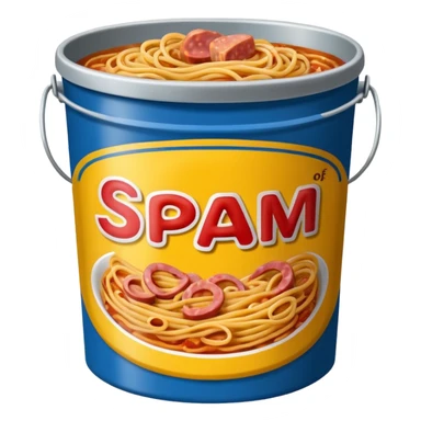 BUCKET OF SPAM spaghetti SLOP  sticker