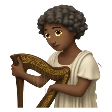 Sappho a harp in his hand sticker