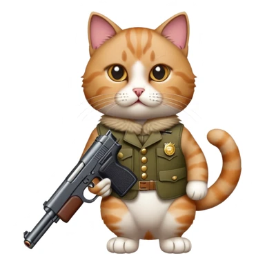 Cat with a gun  sticker