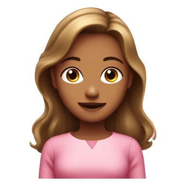 Im  a girl with smooth hair, im having happy face with pink colour frock  sticker