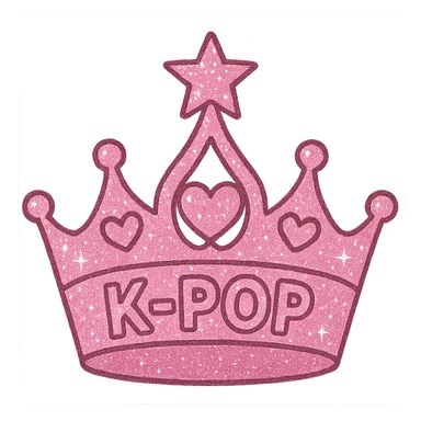 pink kpop idol crown, sparkly and trendy sticker