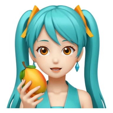 Hatsune miku eating mango sticker
