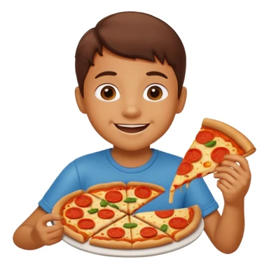 Child Eating Pizza sticker