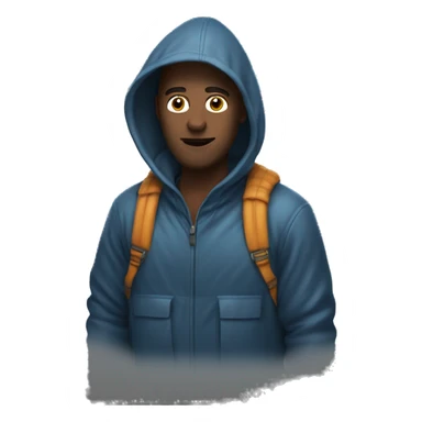 Homme avec une cagoule et une capuche  sticker