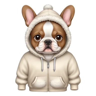 French bulldog in hoodie sticker