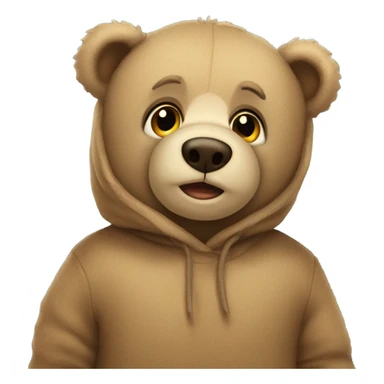 Teddy bear wearing a hody sticker