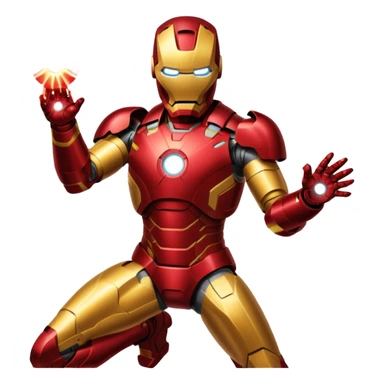 Ironman standing up shooting a laser towards me sticker