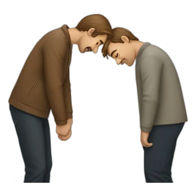 man bent over with person behind him sticker