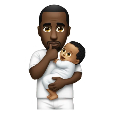 p diddy holding a baby  sticker