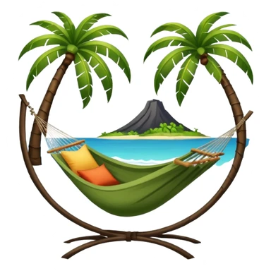 palm tree with hammock in Volcano Island sticker