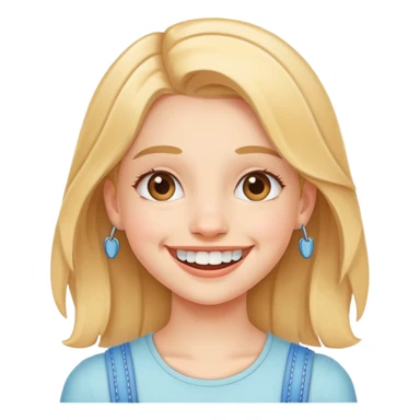 Girl smiling with braces sticker