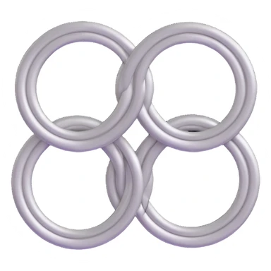 3D circular pattern, silver, four rings, Audi style, without brand name sticker