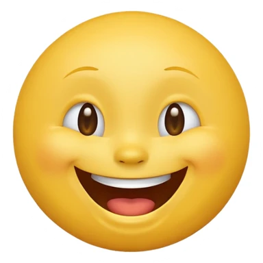 Emoji, yellow round laughing tilted head face sticker