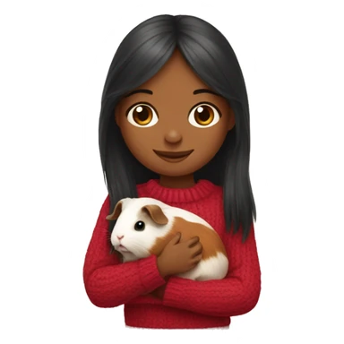 girl holding Guinea pig in sweater  sticker