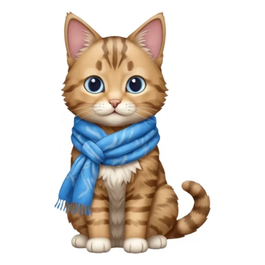 Cat wear a blue scarf, full body sticker