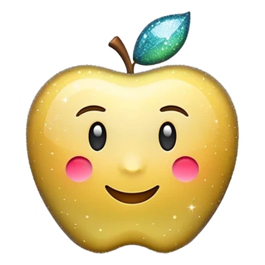3D Apple-style emoji of fine, tiny glitter dust, sparkling brightly like magical dust. Small particles, glossy, smooth, soft shadows, white background.

 sticker