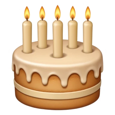 beige birthday cake with beige candles  sticker