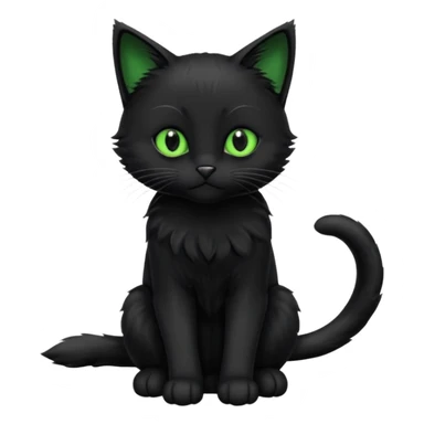 Chat noir peinture mignon assise peinture sticker