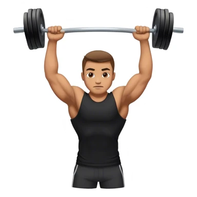 a man in a black T-shirt wants a chest press. sticker