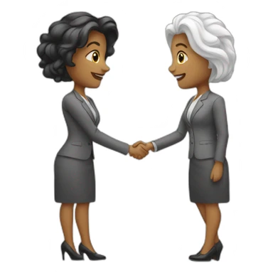 two white business women with different hair colors shaking hands sticker