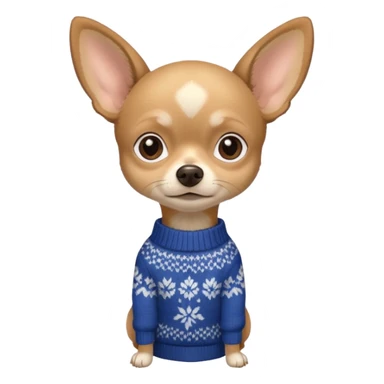 All Tan deer-head chihuahua sitting wearing a sweater sticker