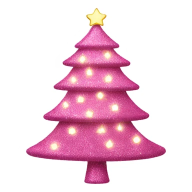 Pink Christmas tree with glitter and lights sticker