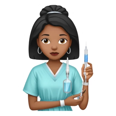 sick black woman getting syringe shot  sticker