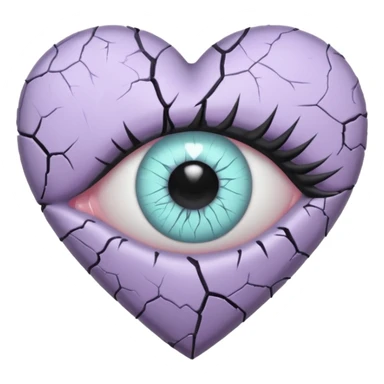 pastel goth heart with pastel eye sticker