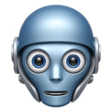 tête de robot cosmonaute bleu et blanc avec des yeux plié sticker