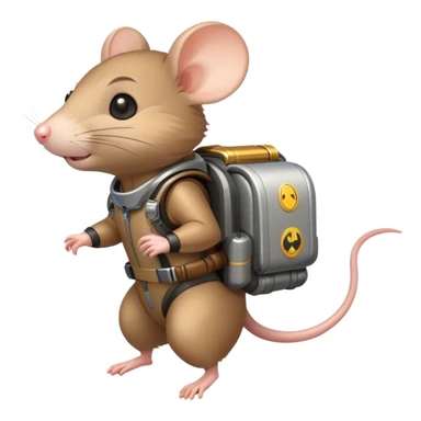 a cute rat with a jetpack sticker