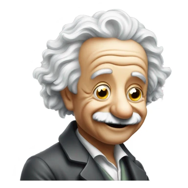albert einstein with wawing hand and is happy sticker