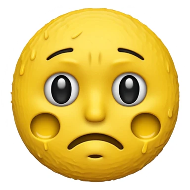"yellow 3D mewing emoji, sigma sad face, cold phonk style sticker