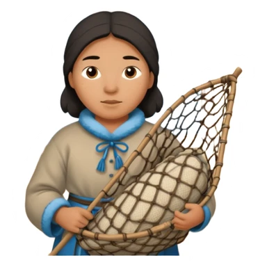 Inuit with nets home sticker